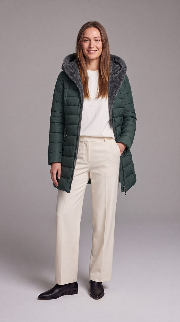 Kalinda Hooded A-Line Puffer Coat