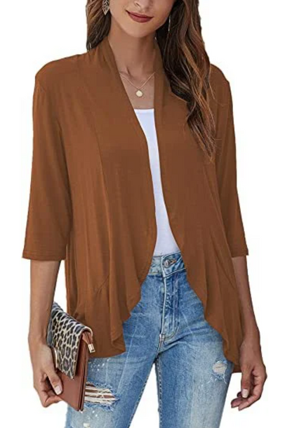 Liesl Draped Jacket - Brown