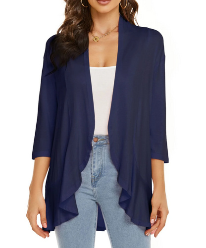 Liesl Draped Jacket - Navy Blue