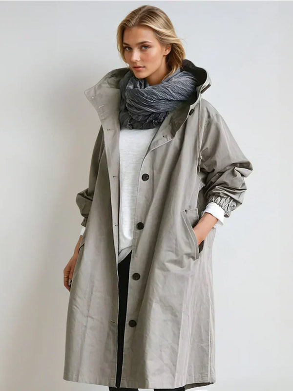 Luana Oversized Hooded Longline Raincoat