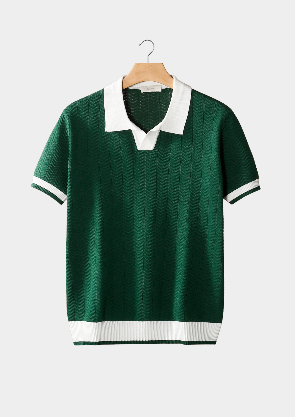 Luca Textured Polo Shirt - Green