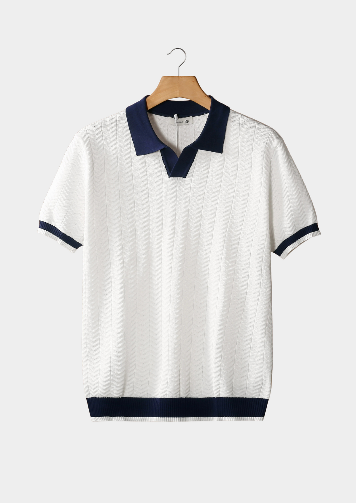 Luca Textured Polo Shirt - White