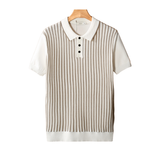 Lucan Striped Polo Shirt - White