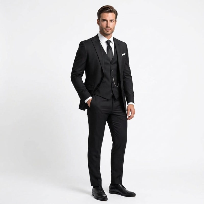 Lucian Three-Piece Suit - Black