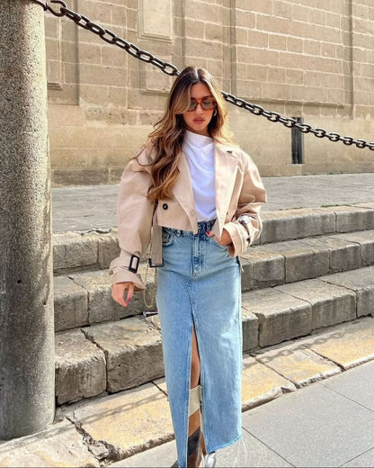 Lylah Cropped Trenchcoat