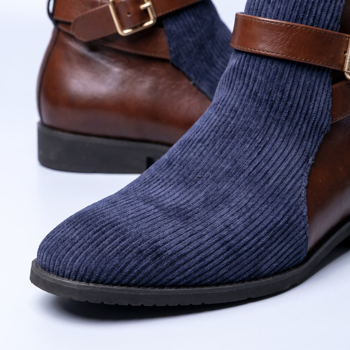 Magnus Corduroy Buckle Ankle Boots