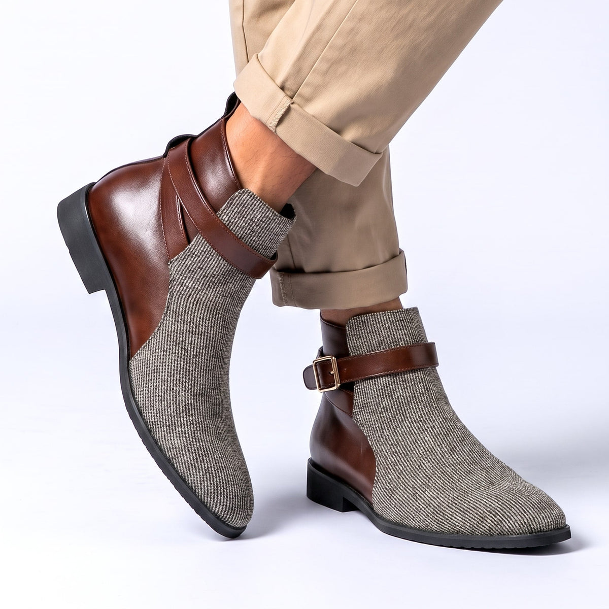 Magnus Corduroy Buckle Ankle Boots