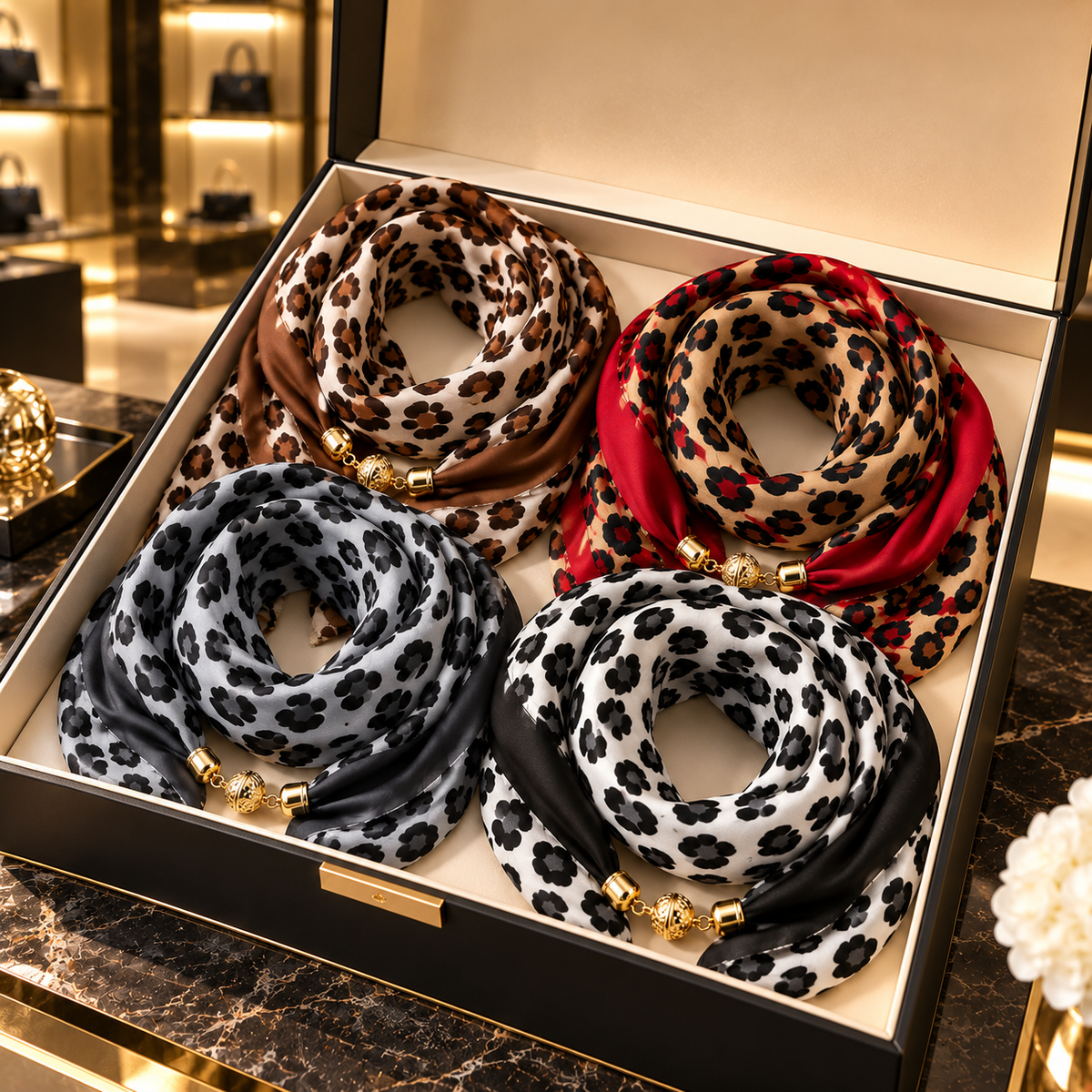 Manon Leopard Print Scarf Topper
