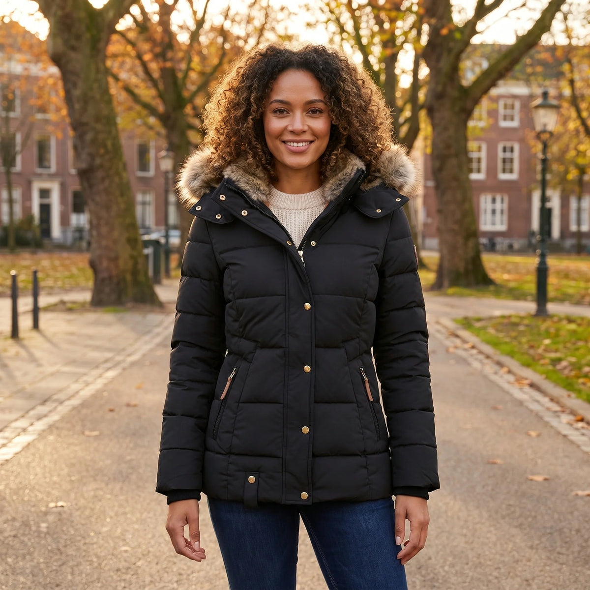 Matilde Fitted Puffer Jacket - Black