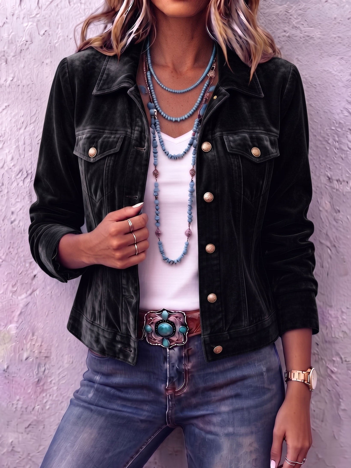 Melora Velvet Jacket - Black