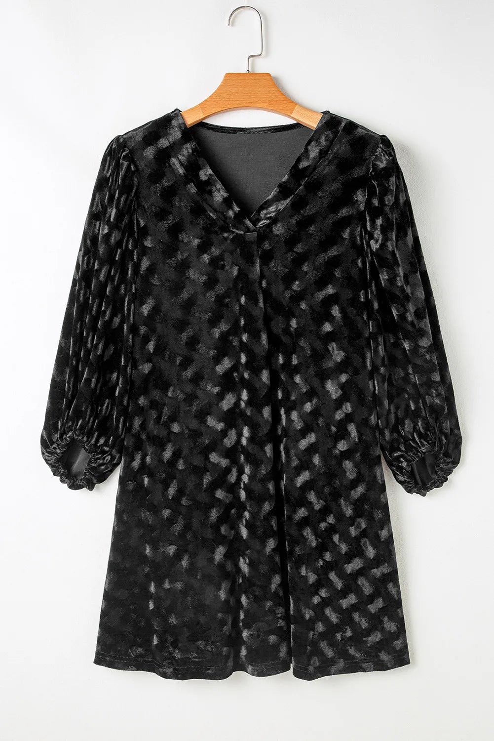Minna Balloon Sleeve Velvet Mini Dress - Black