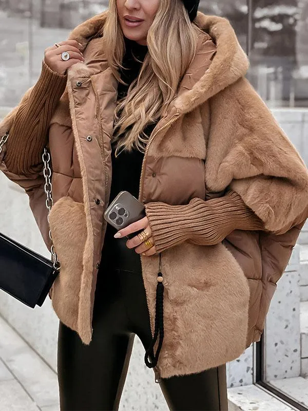 Moira Hooded Puffer Jacket - Camel