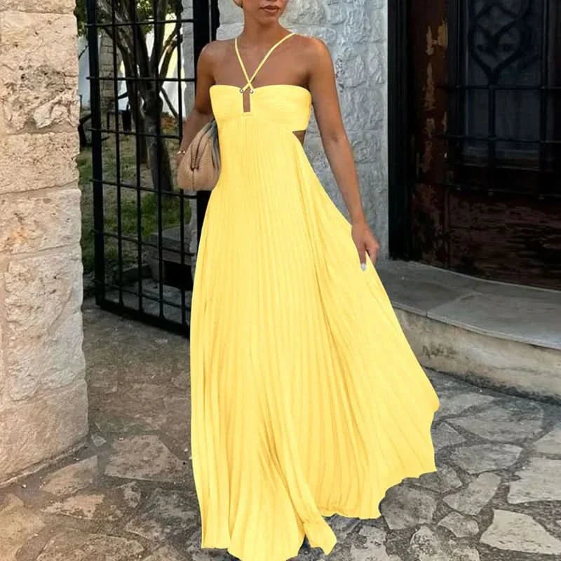 Monica Halter Maxi Dress - Yellow