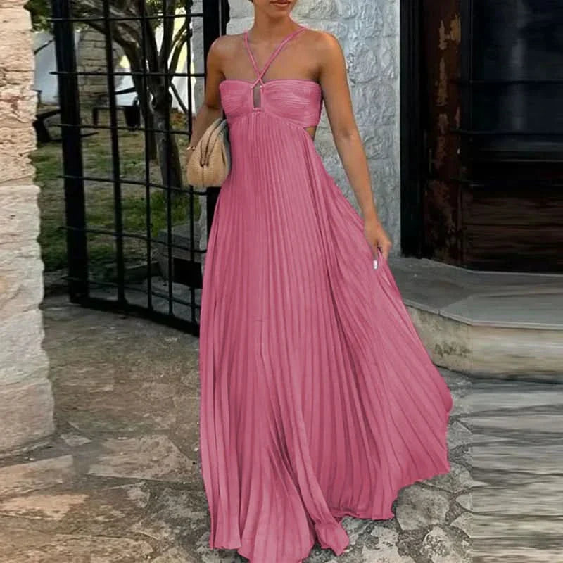 Monica Halter Maxi Dress - Pink