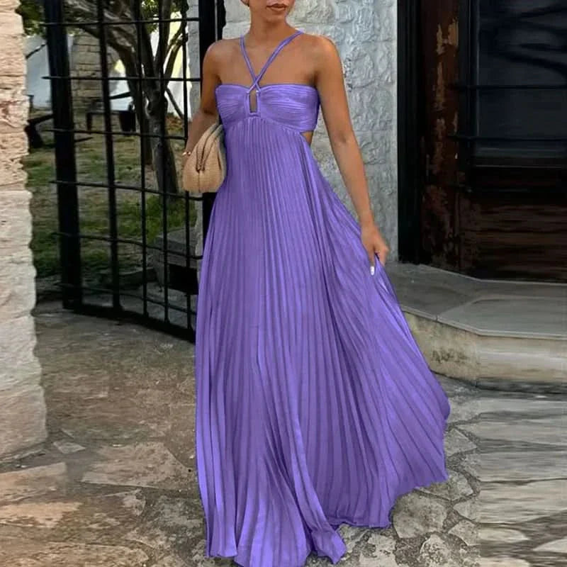 Monica Halter Maxi Dress - Purple