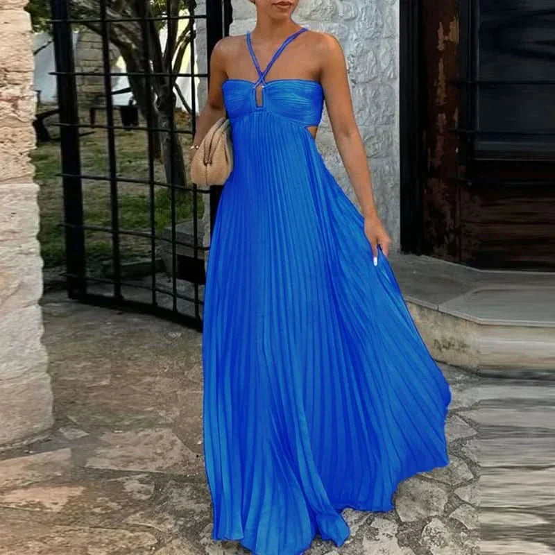 Monica Halter Maxi Dress - Dark Blue