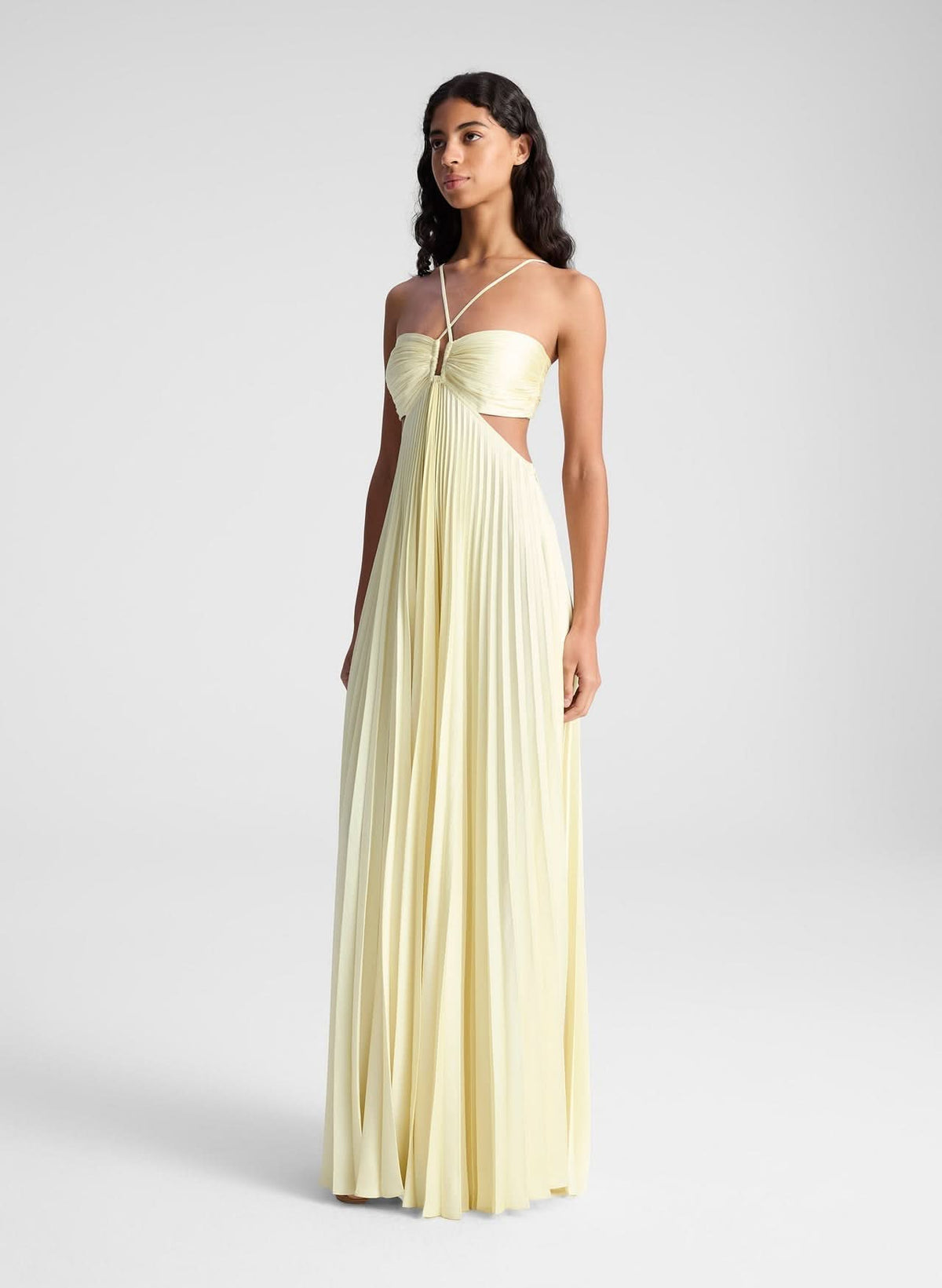 Monica Halter Maxi Dress - Light Canary