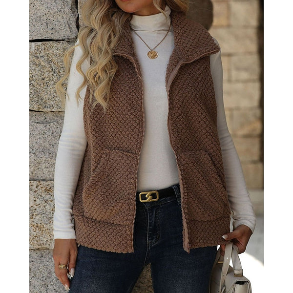 Naila Textured Zip Up Gilet