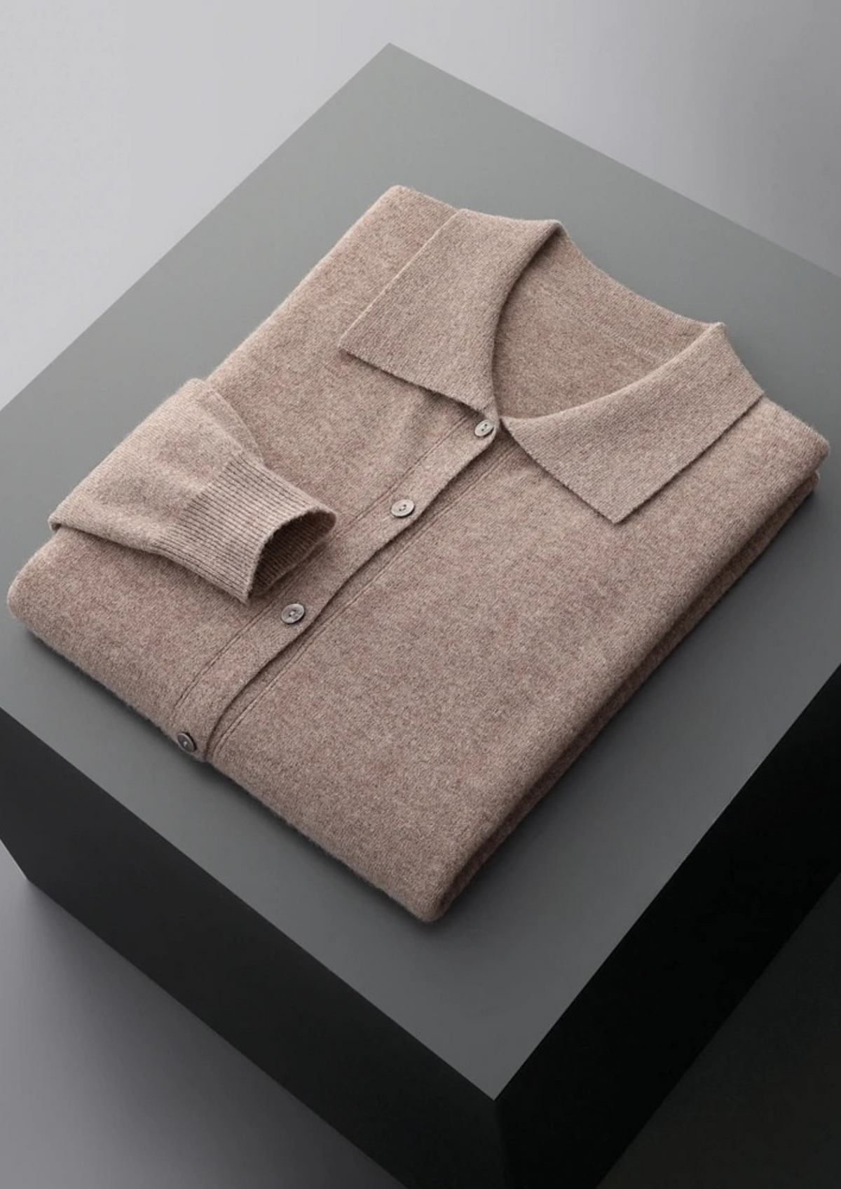 Nolan Polo Collar Cardigan - Camel
