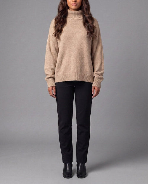 Odile Roll Neck Top - Khaki