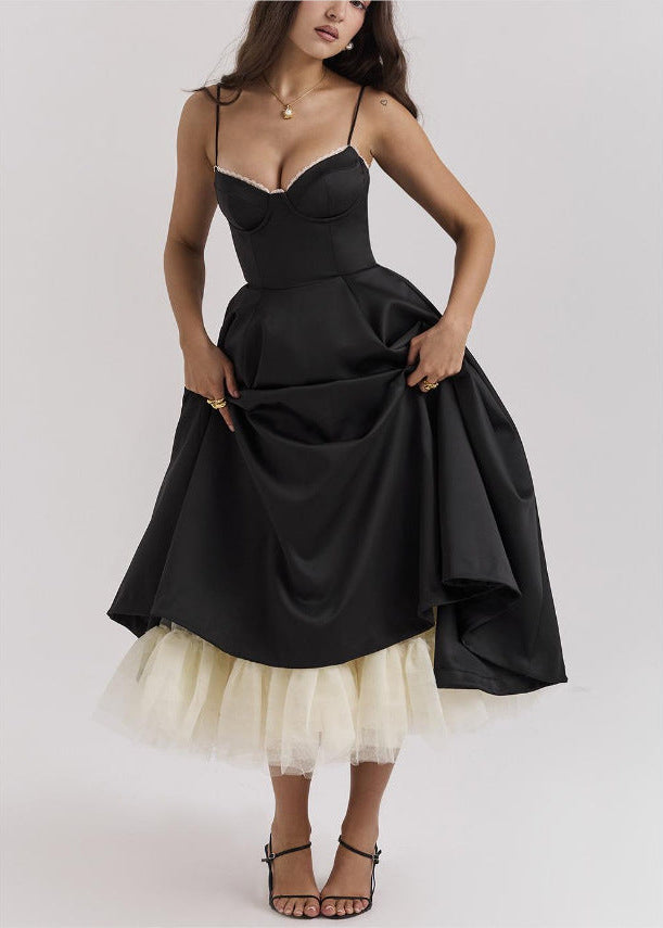 Ondina Corset Midi Dress - Black