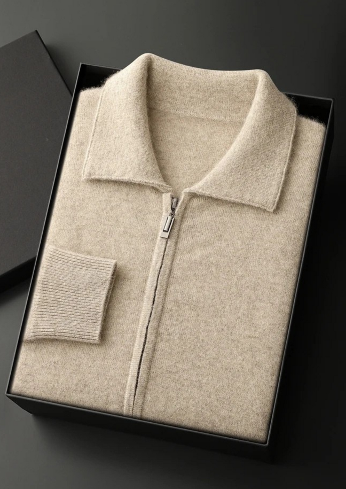 Reid Zip-Up Cardigan - Sand