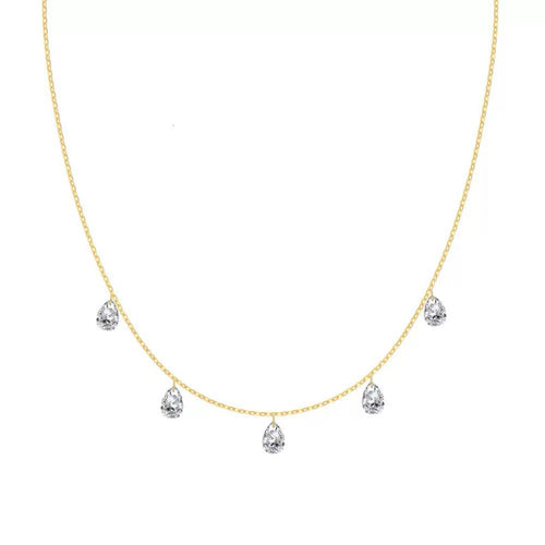 Rhiannon Crystal Drop Necklace - Gold