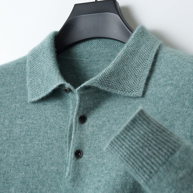 Rhys Long Sleeve Knit Polo - Green