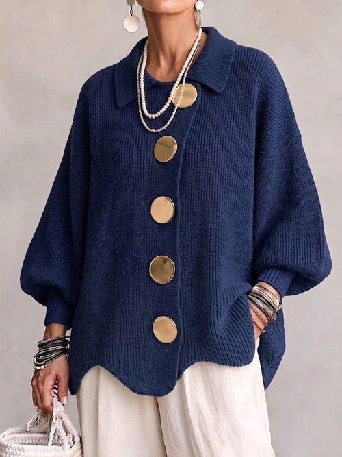 Rocio Knit Jacket - Navy Blue