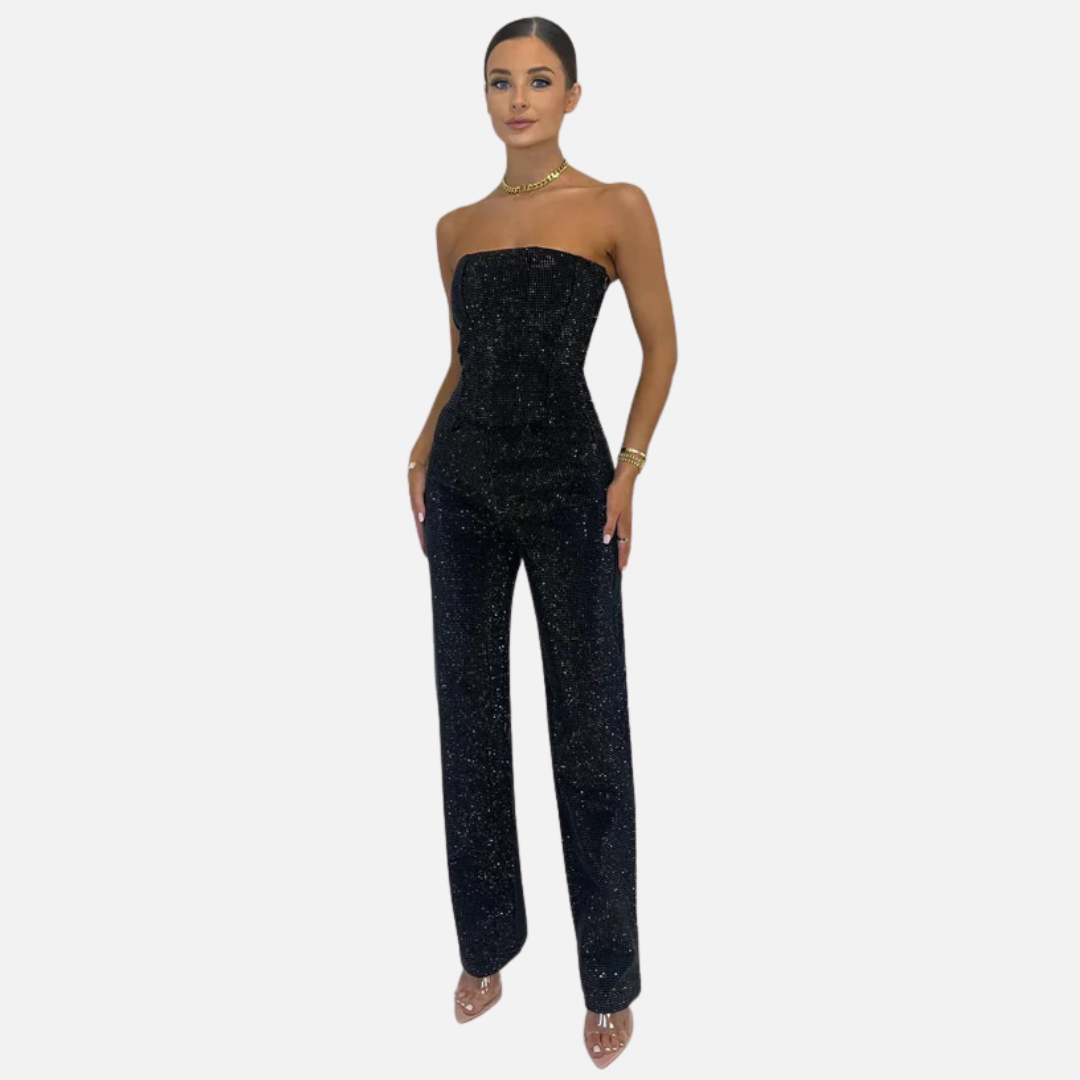 Rosine Sequin Jumpsuit - Black