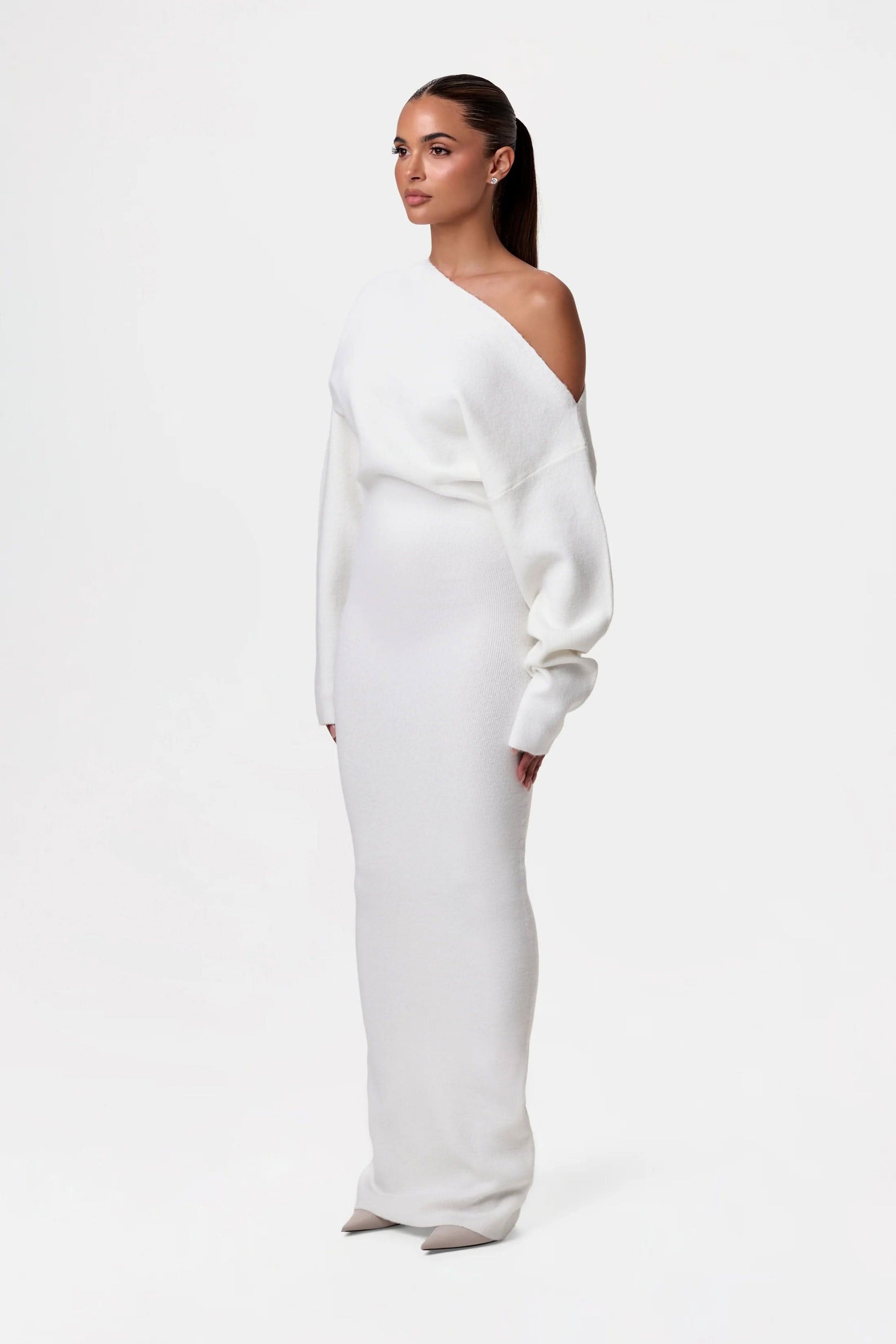 open shoulder knit dress Petal and Pup Women's Domitia Off Shoulder Knit Dress
