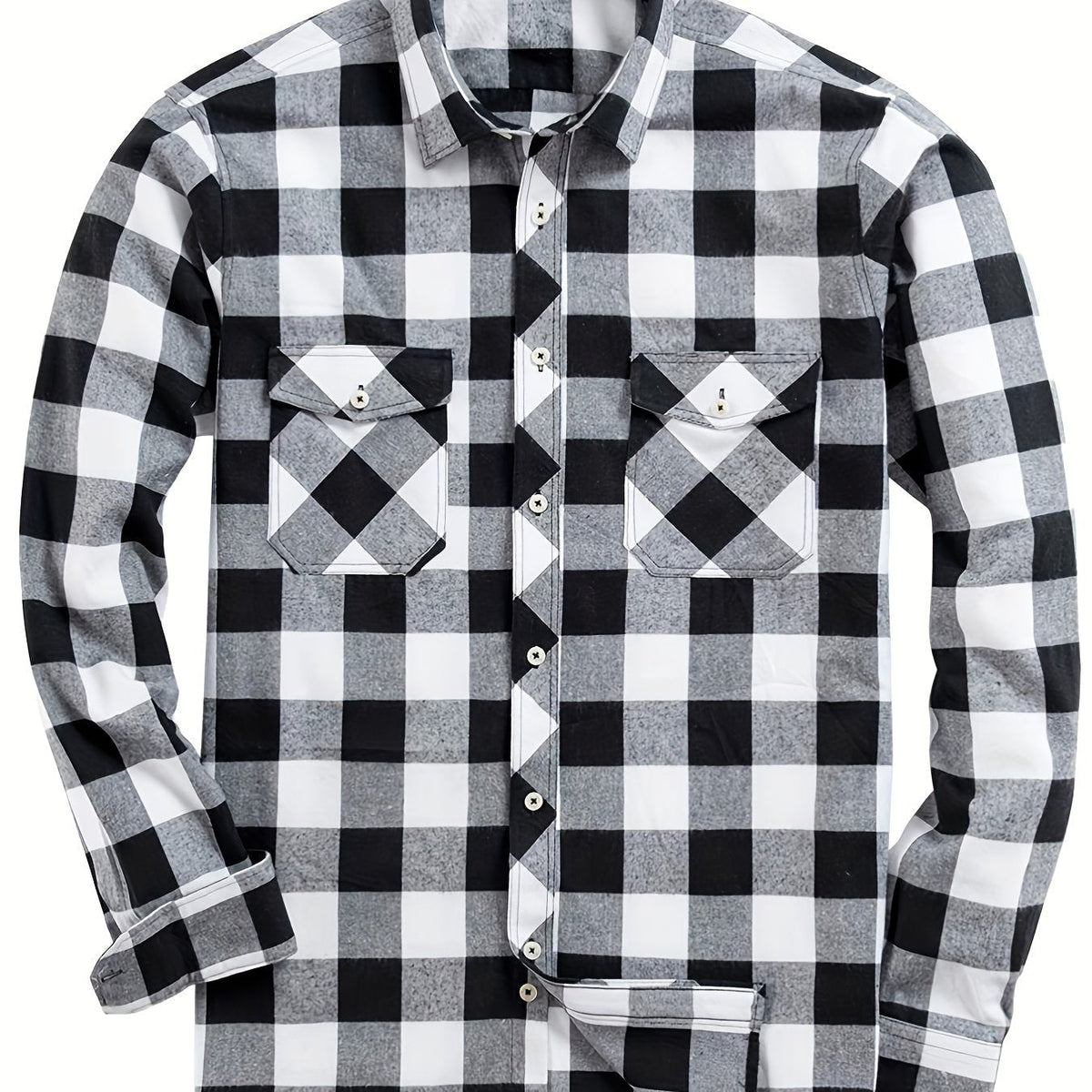 Silas Checked Flannel Shirt - Black