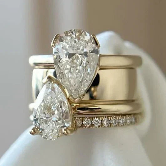 Tessaly Pear Stone Drop Ring