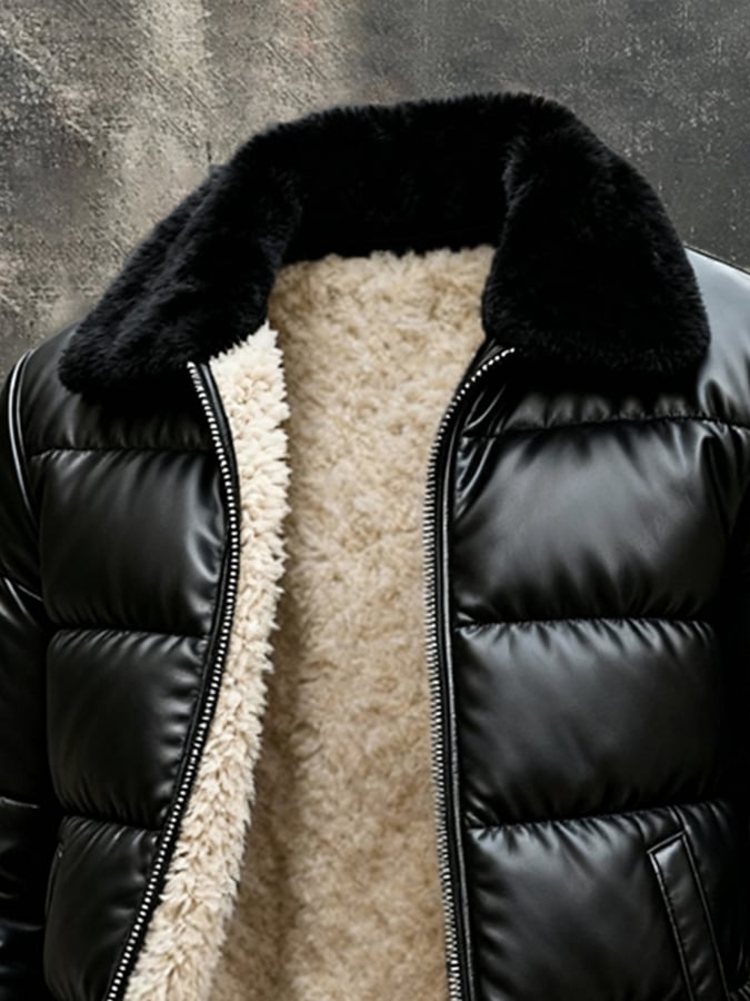 Tobias Quilted Faux Leather Jacket