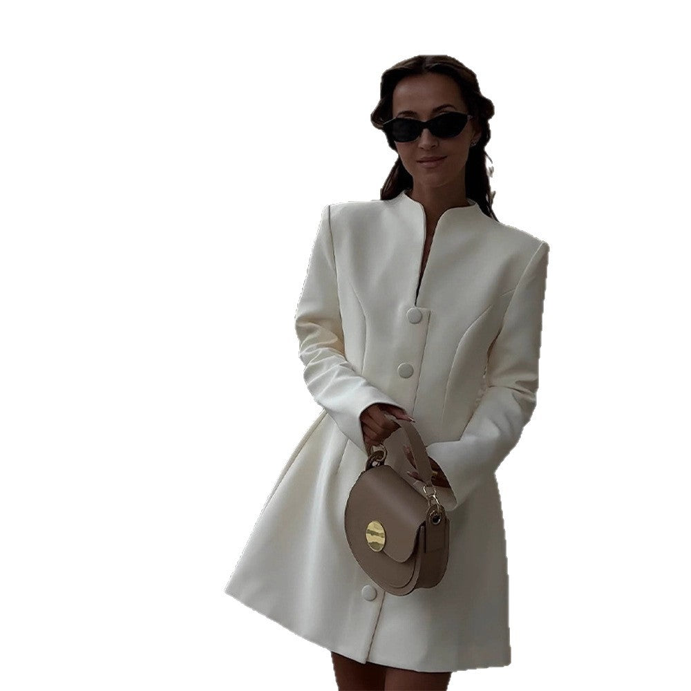 Tula Button Blazer Mini Dress - Ivory