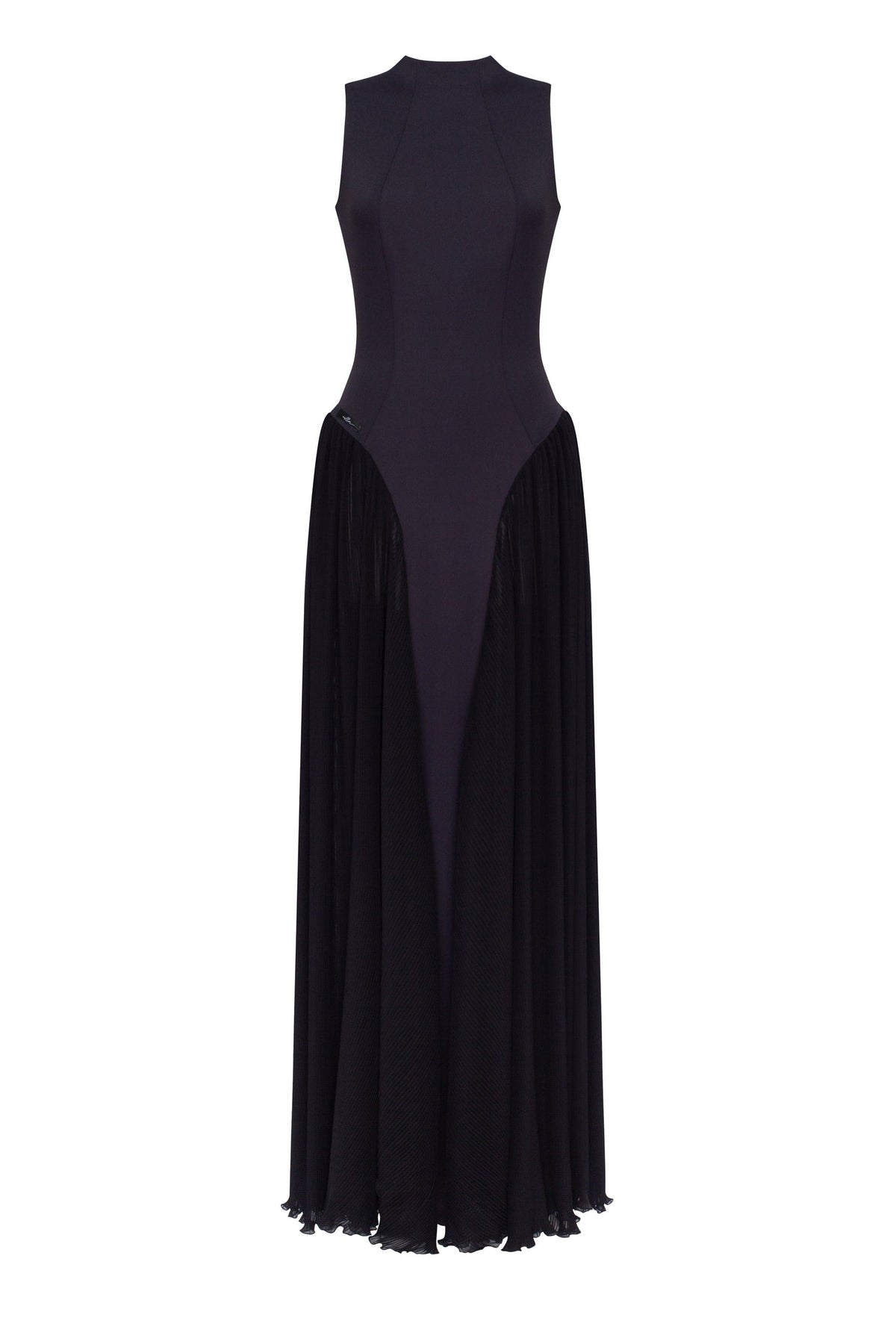 Vittoria Mock Neck Maxi Dress - Black