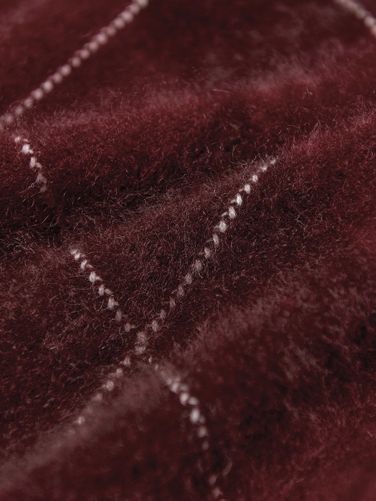Wildera Argyle Oversized Sweater - Burgundy