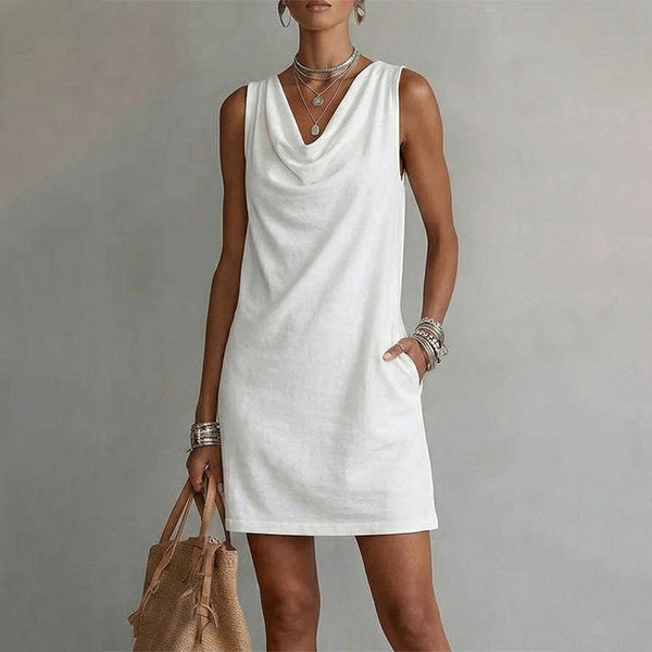 Yesenia Cowl Neck Sleeveless Mini Dress