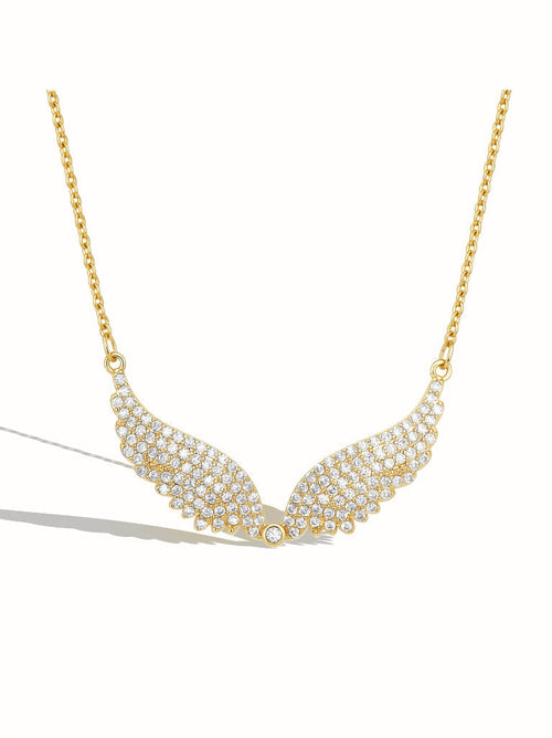 Zuleika Gold Angel Wing Necklace - Gold