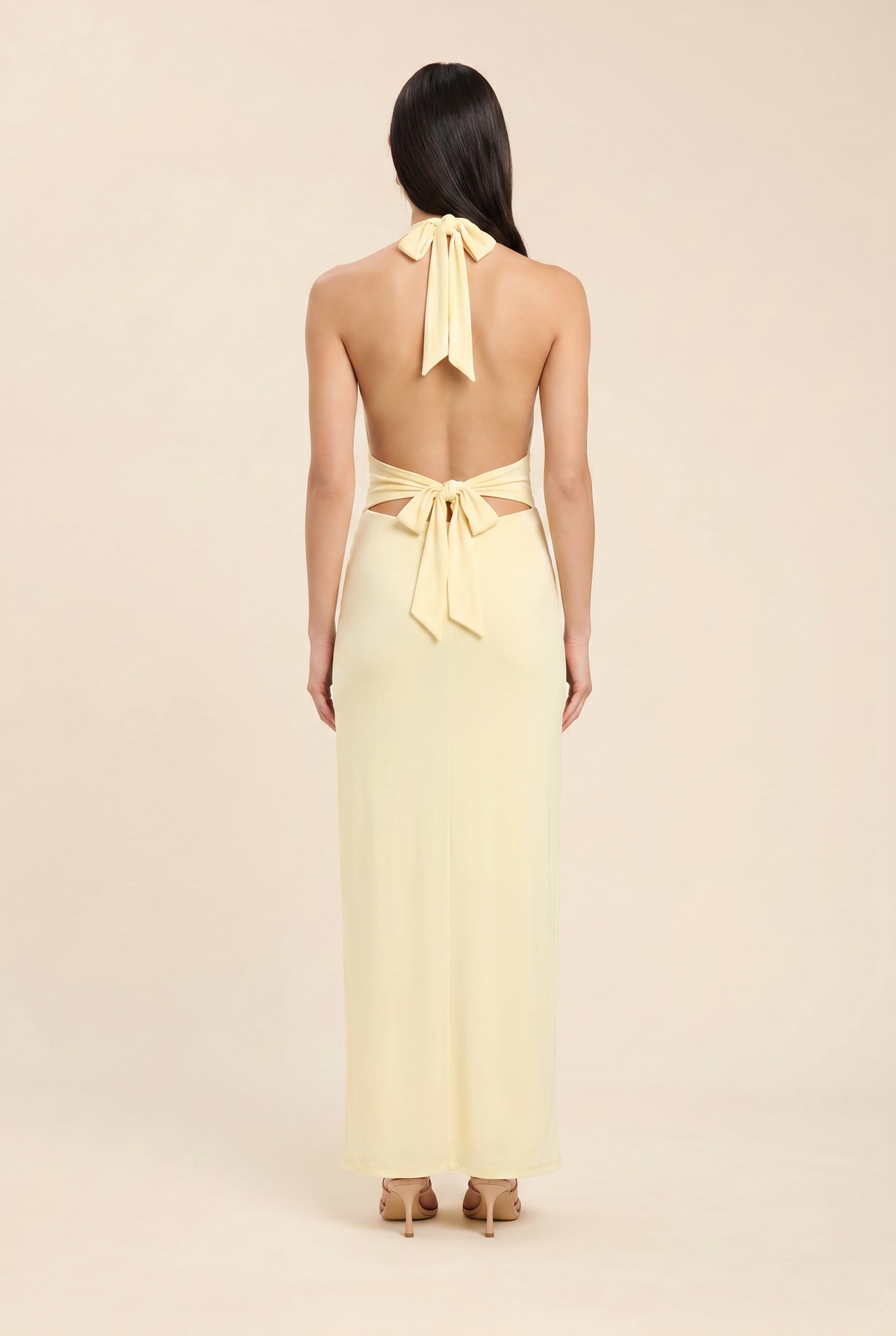 Lais Halter Maxi Dress - Butter Yellow