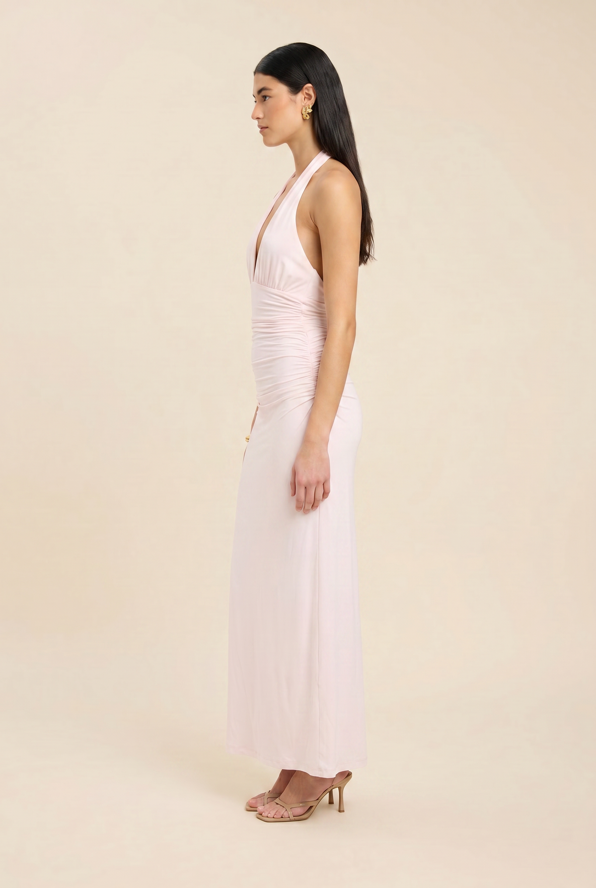 Lais Halter Maxi Dress - Light Pink