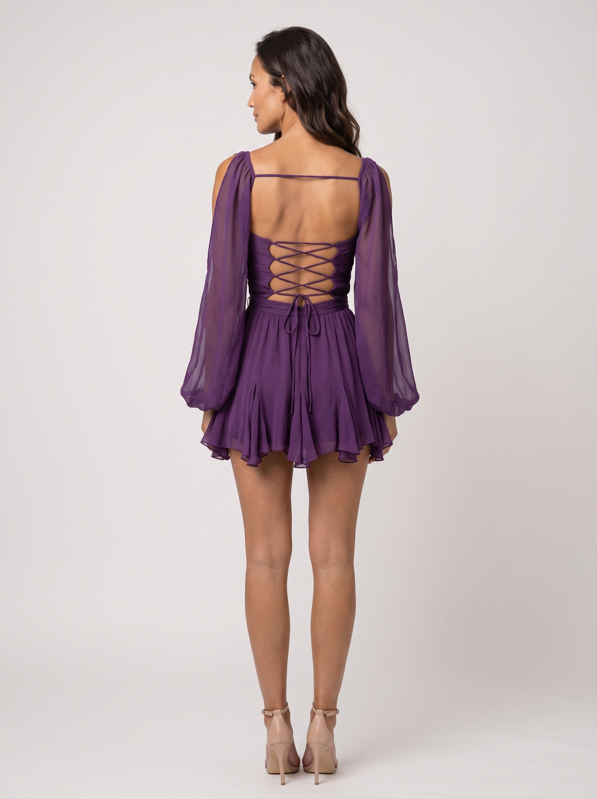 Lark Wrap Mini Dress - Purple