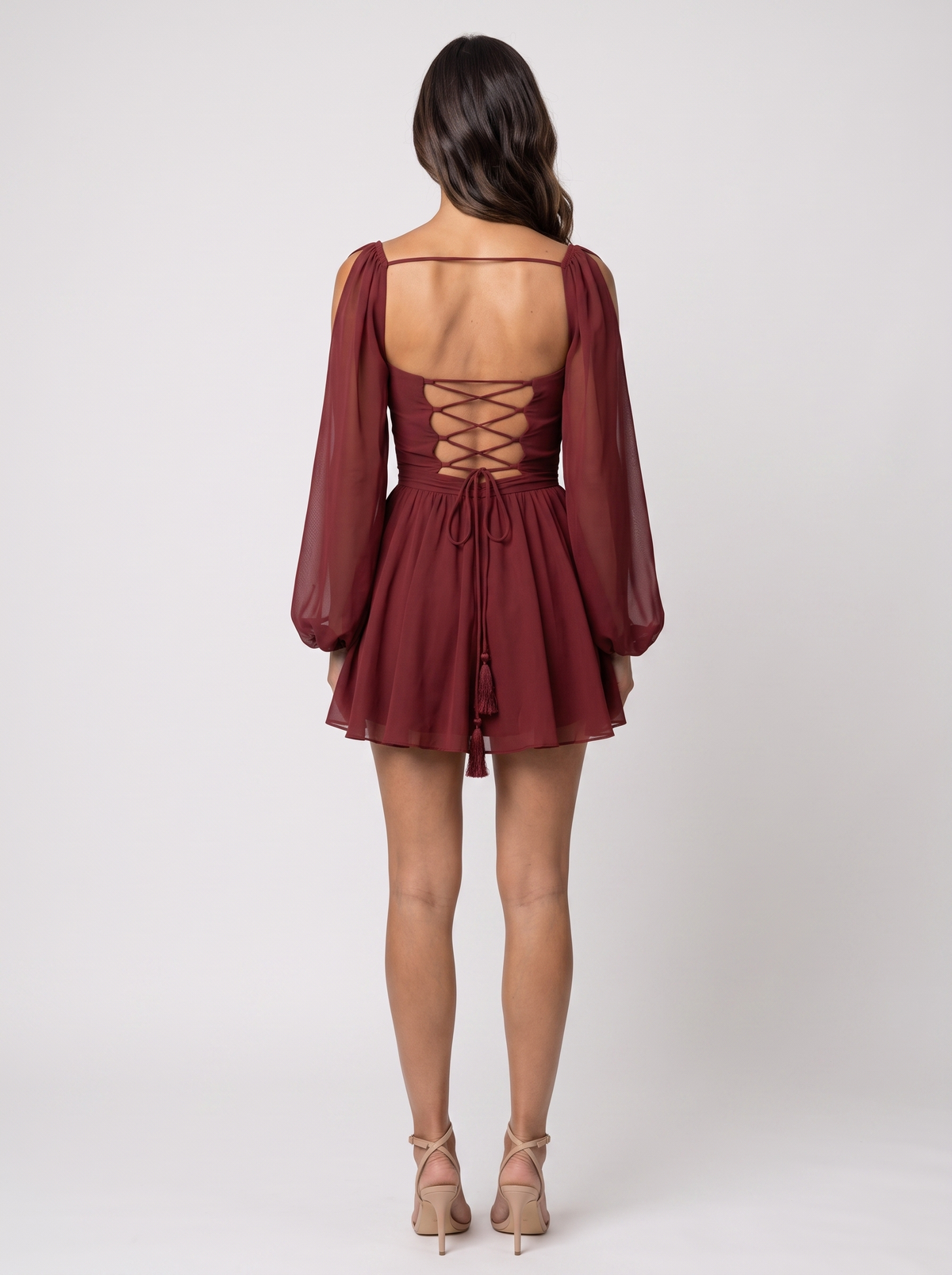 Lark Wrap Mini Dress - Rust Red