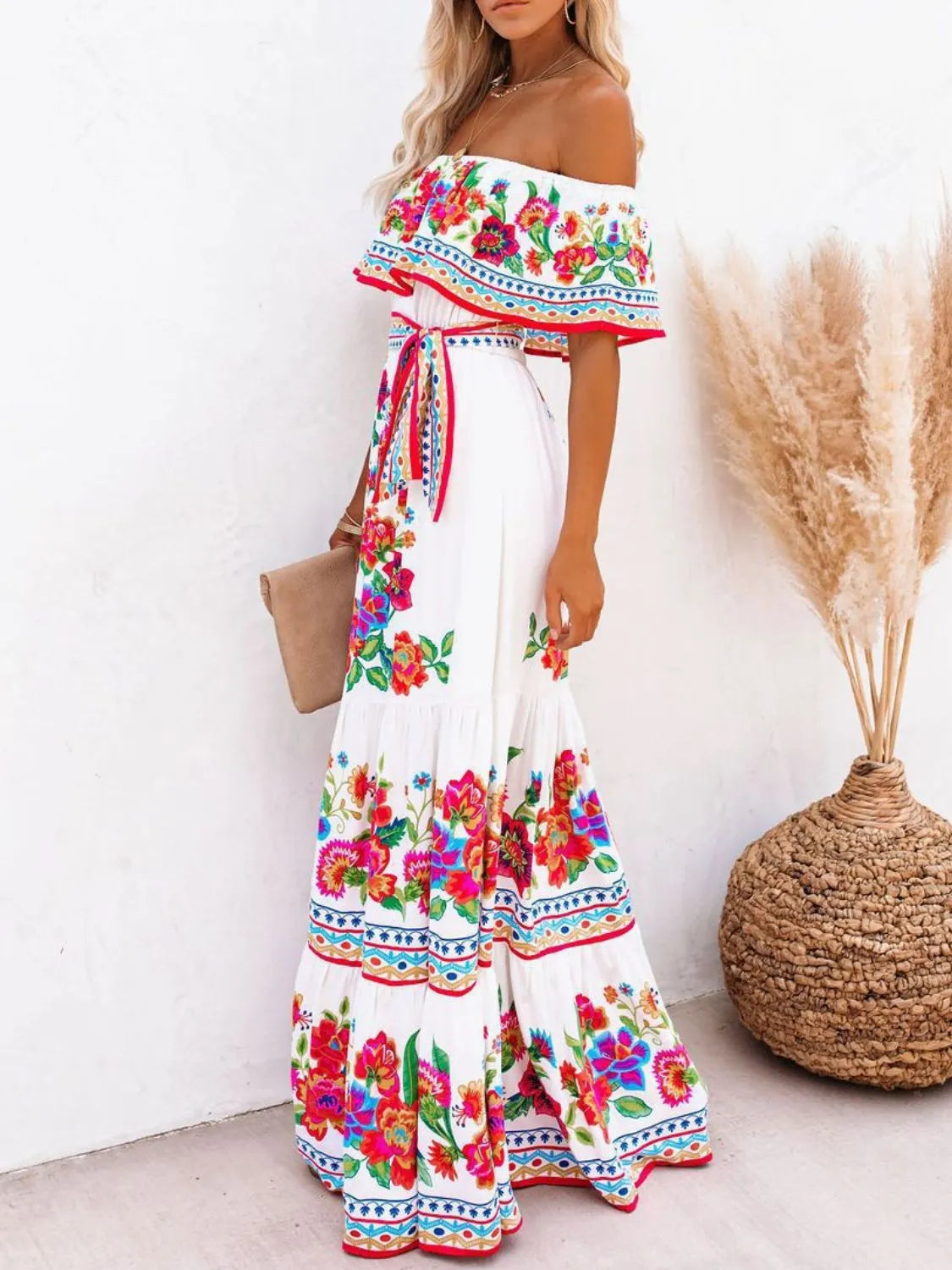 Liliane Floral Maxi Dress - White Floral