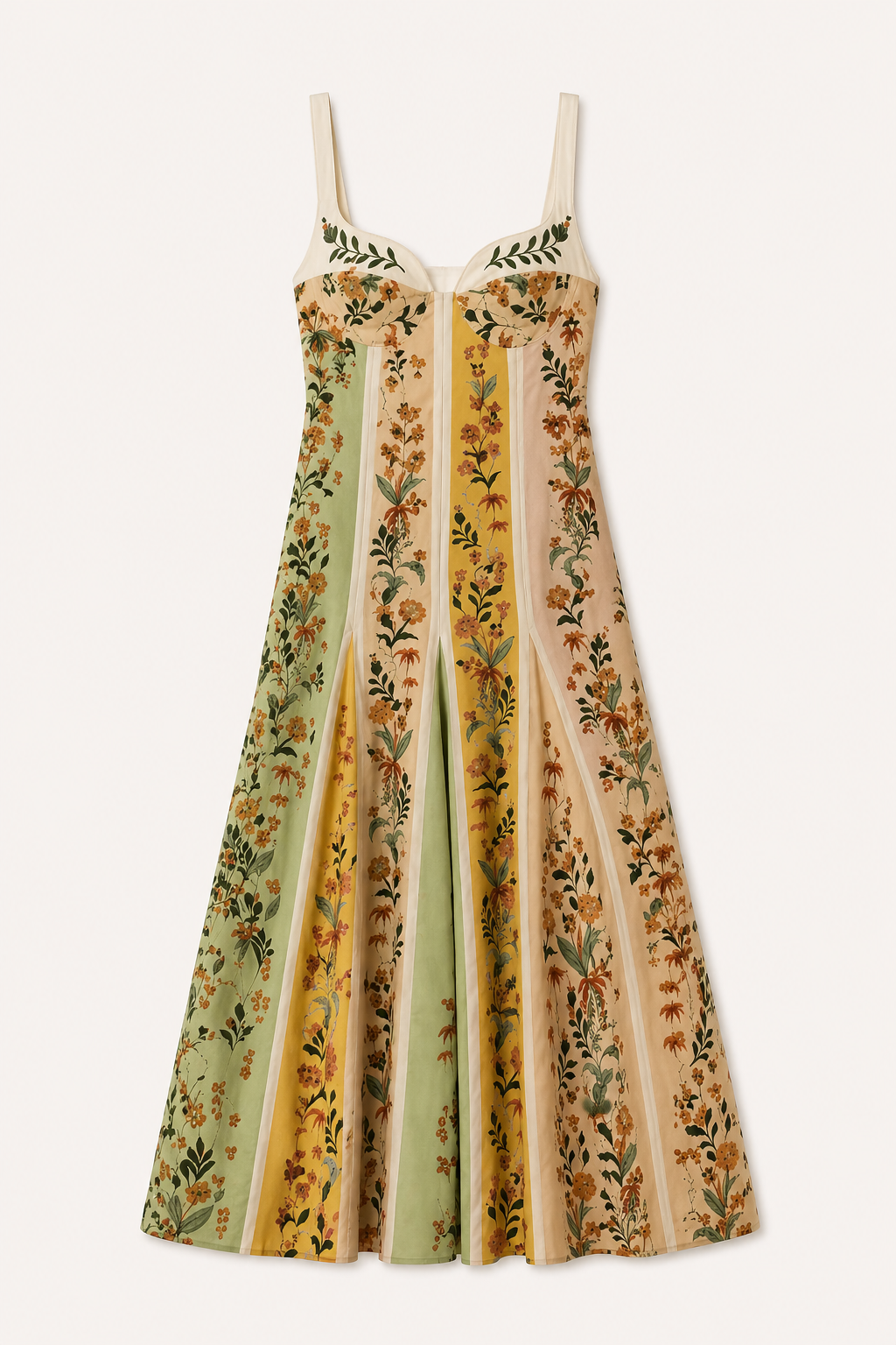 Maiwenn Floral Midi Dress - Garden Print