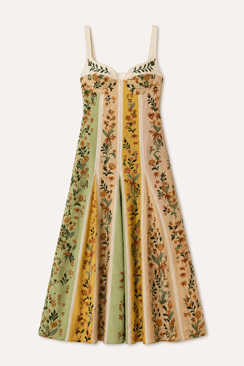 Maiwenn Floral Midi Dress - Garden Print