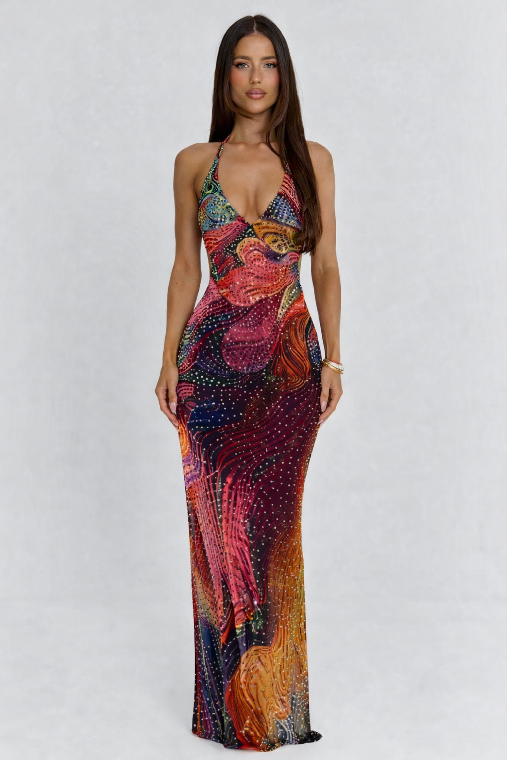 Marjolaine Sequin Maxi Dress - Iridescent Sequin