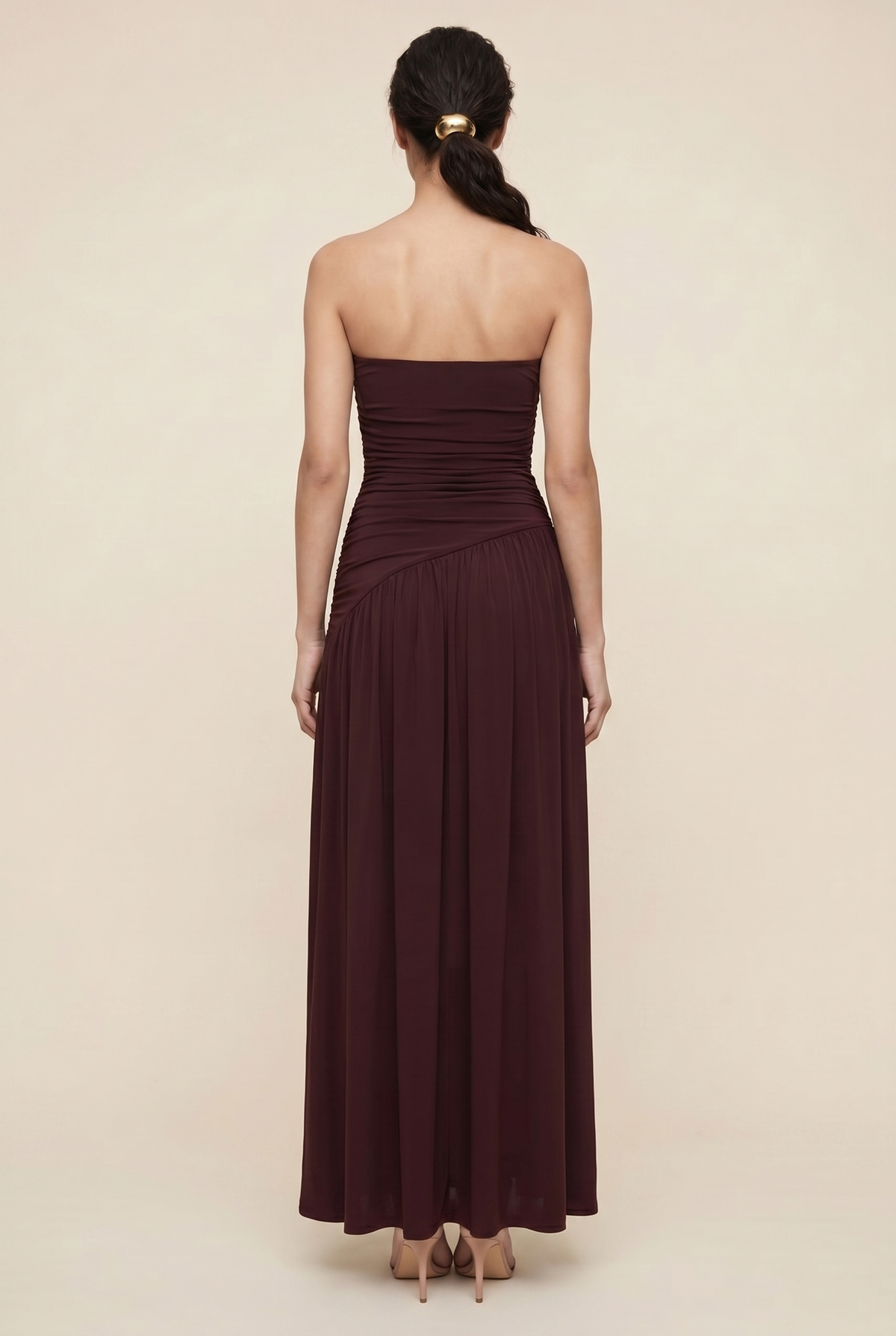Mathilde Strapless Maxi Dress - Burgundy