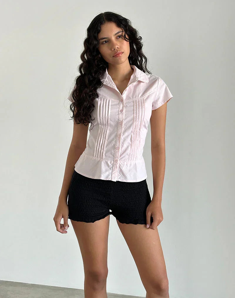 Maxence Pinstripe Blouse - Pink