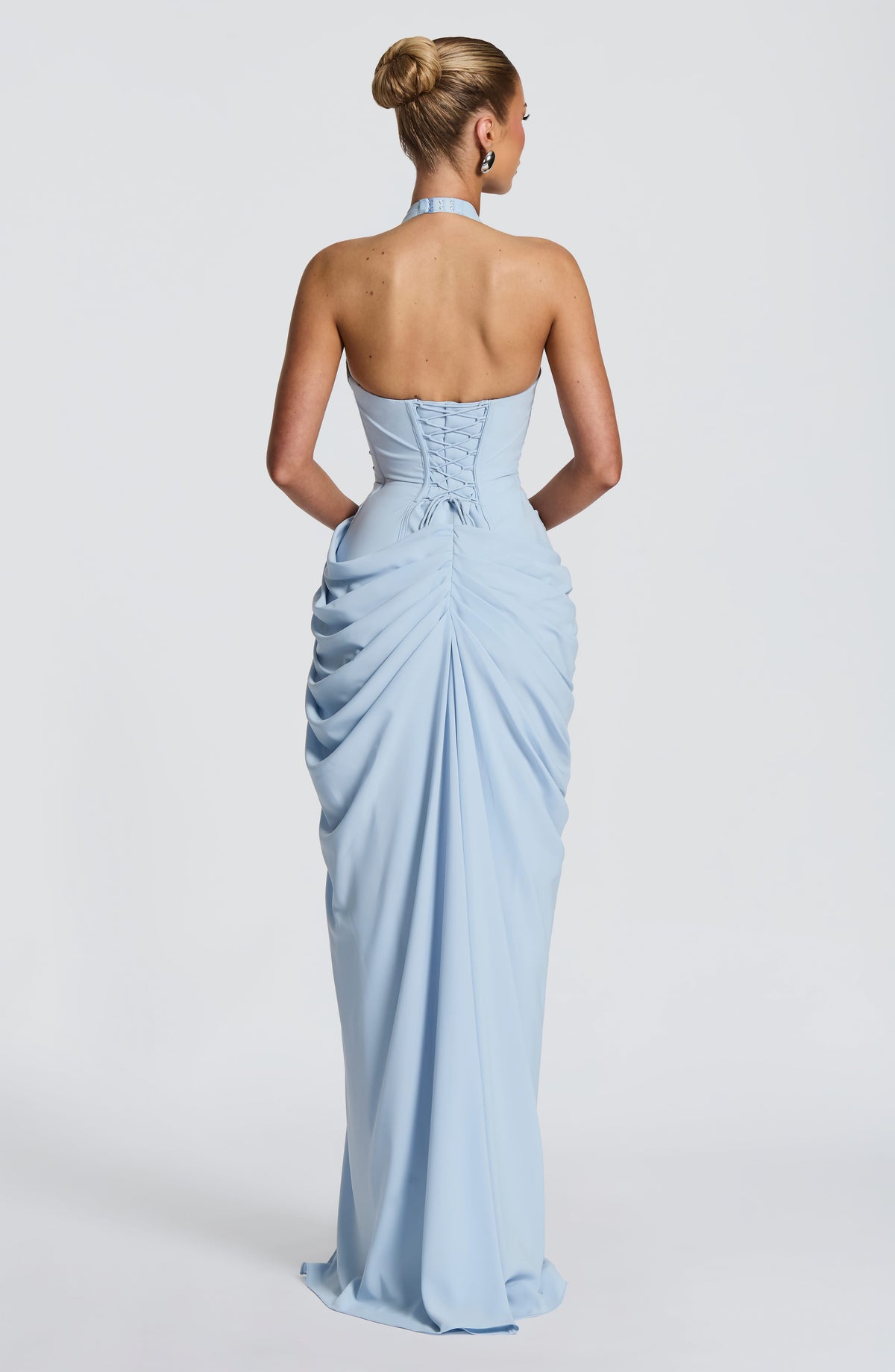 Minette Halter Maxi Dress - Baby Blue